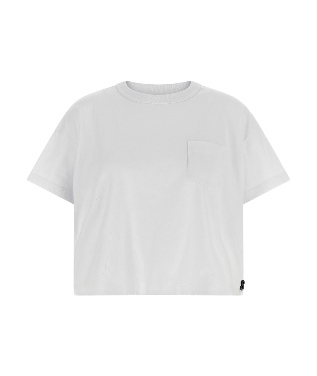 SACAI Белая хлопковая футболка, фото 1