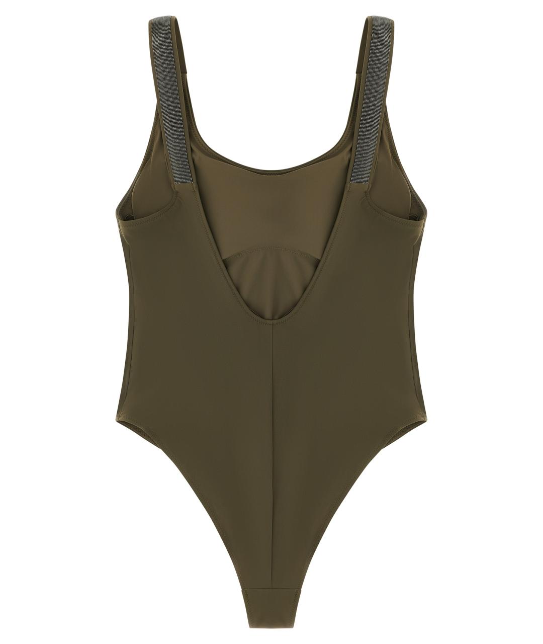BRUNELLO CUCINELLI Зеленый полиамидовый купальник, фото 2