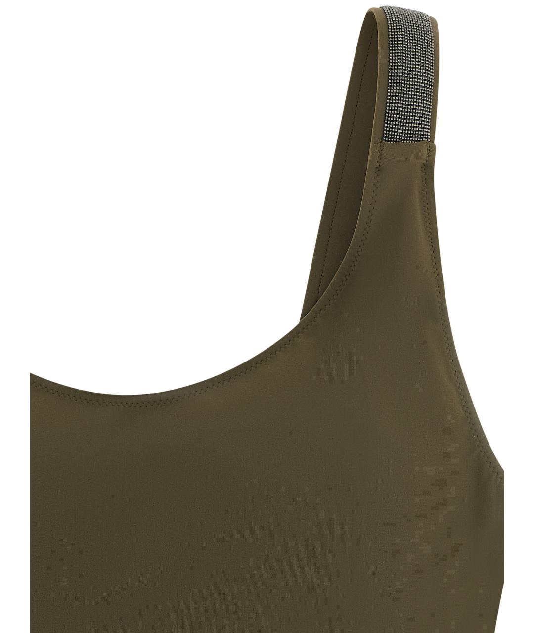 BRUNELLO CUCINELLI Зеленый полиамидовый купальник, фото 3