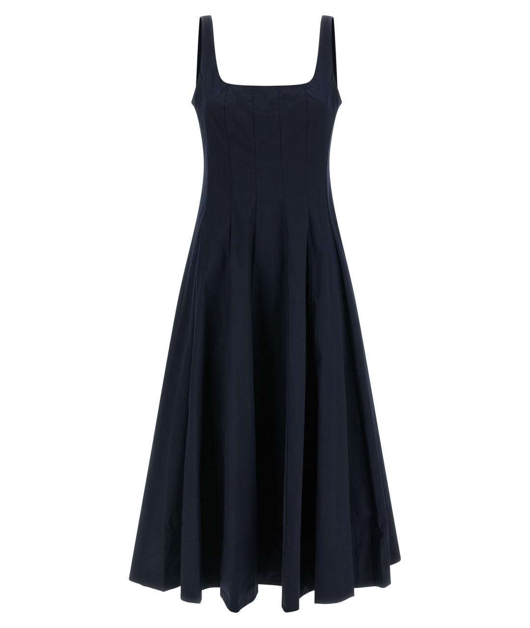 STAUD Темно-синее хлопковое повседневное платье, фото 1