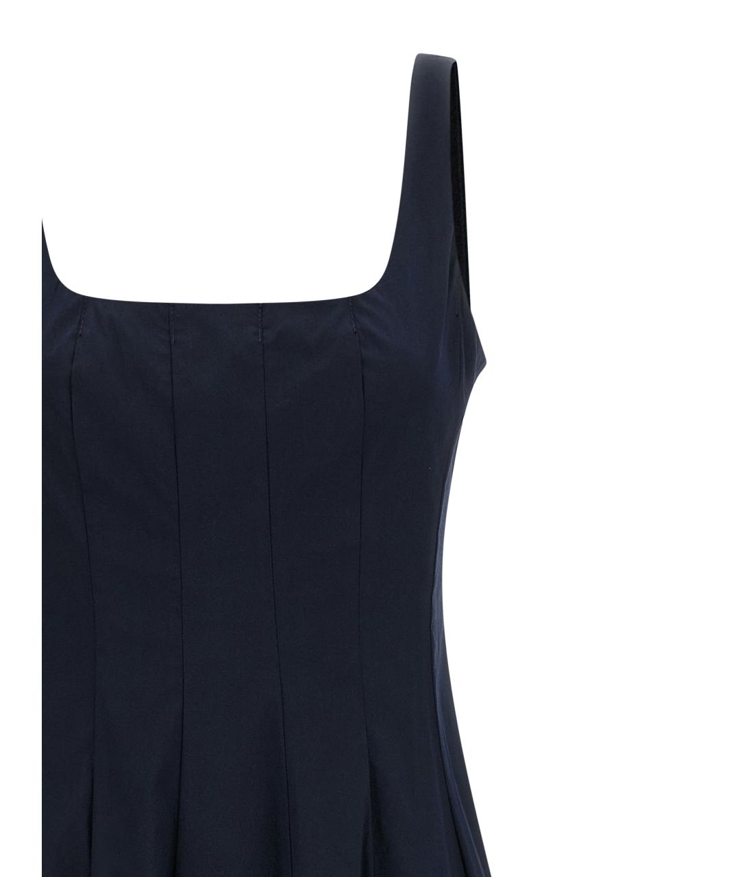 STAUD Темно-синее хлопковое повседневное платье, фото 3