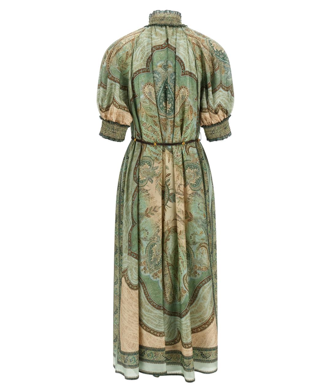 ZIMMERMANN Зеленые шелковое платье, фото 2