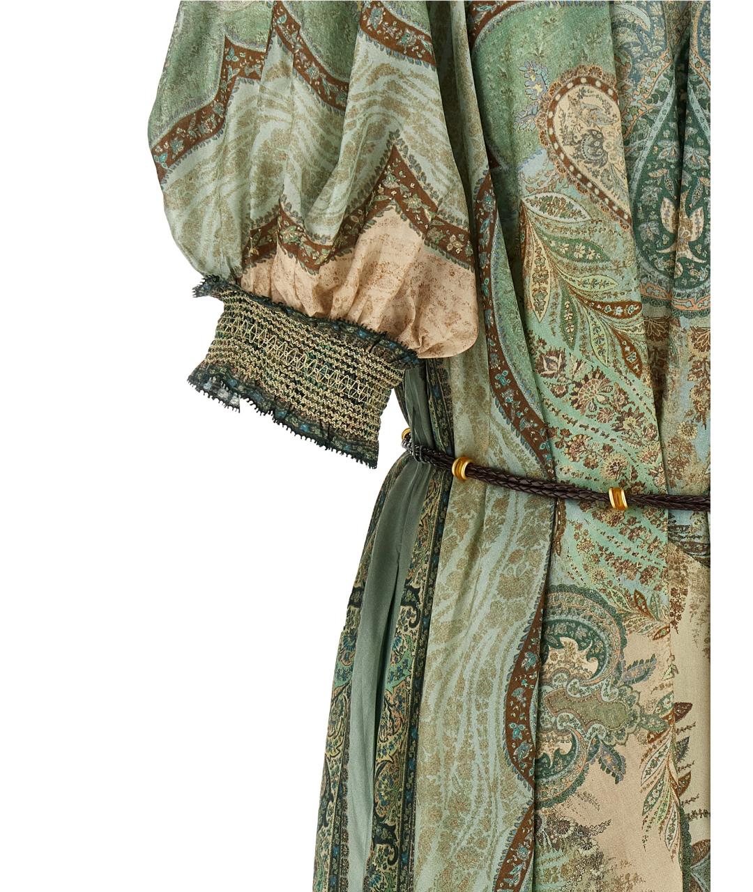 ZIMMERMANN Зеленые шелковое платье, фото 4