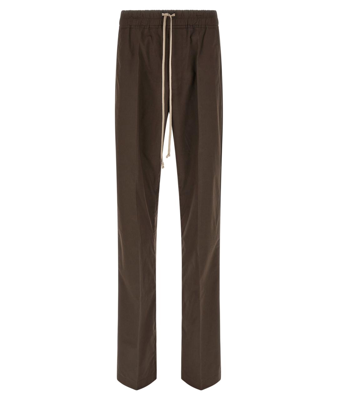 RICK OWENS Коричневые хлопковые повседневные брюки, фото 1