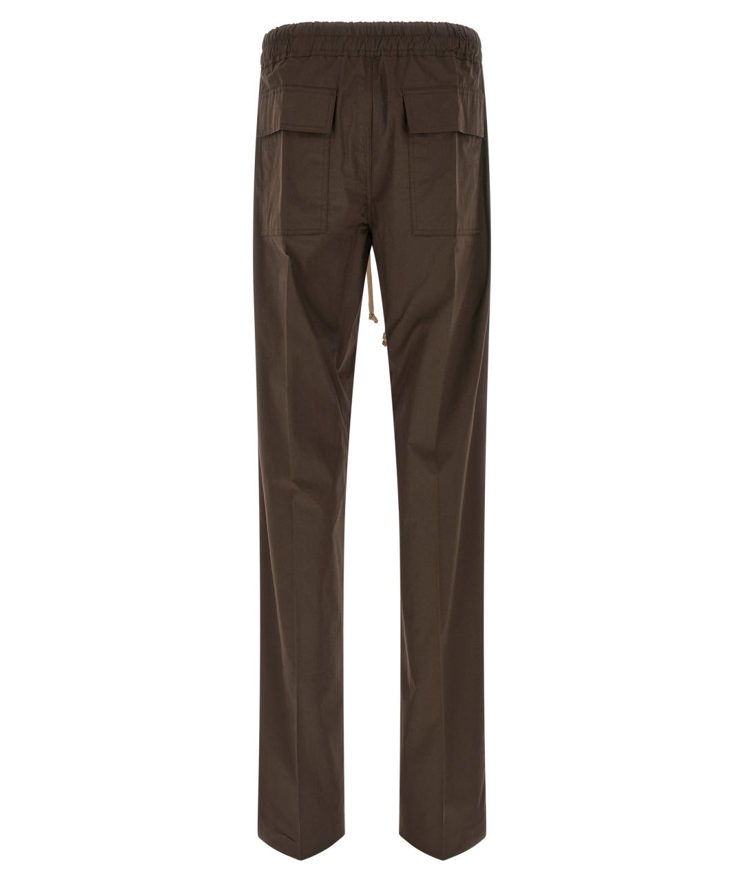 RICK OWENS Коричневые хлопковые повседневные брюки, фото 2