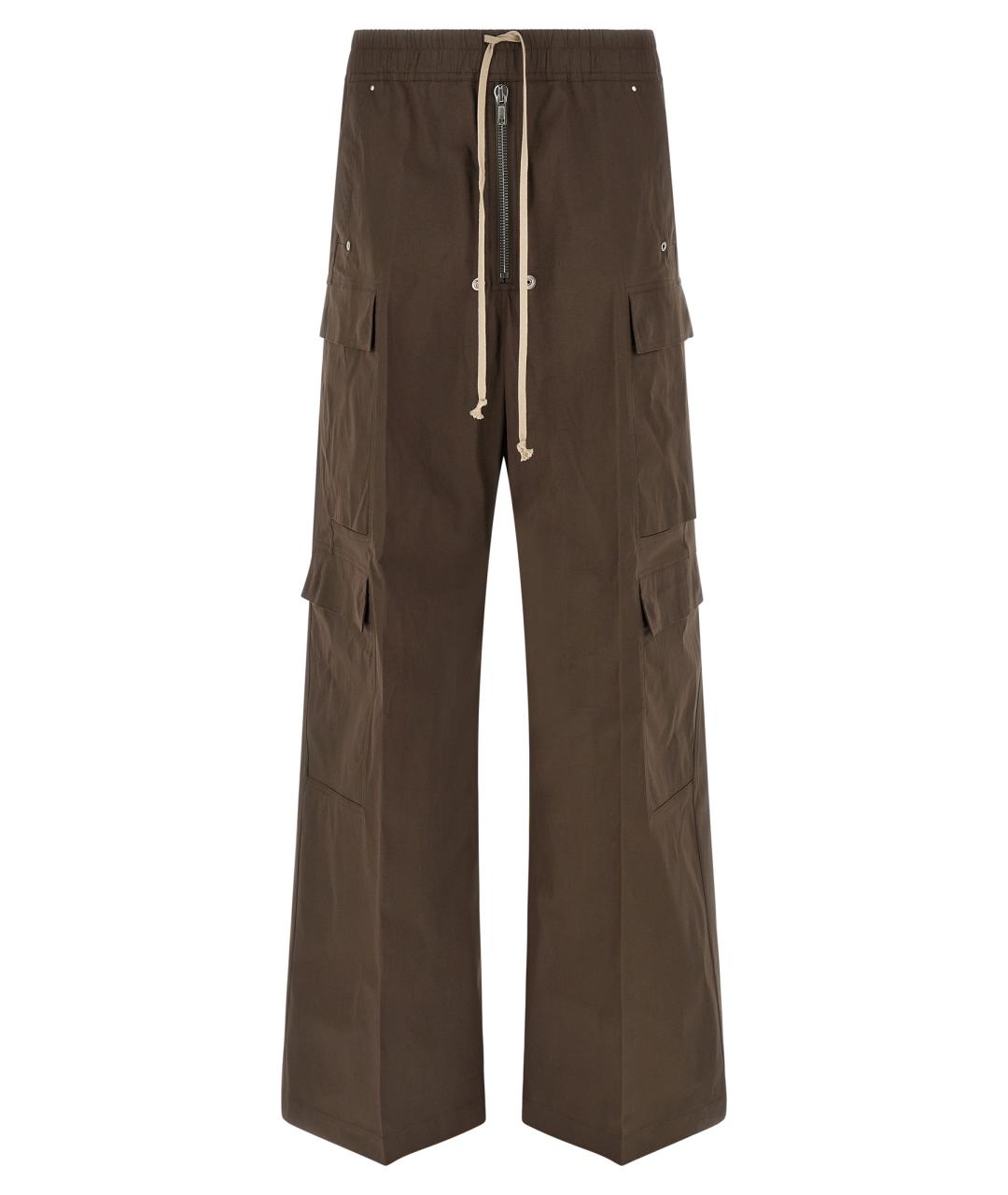 RICK OWENS Коричневые хлопковые повседневные брюки, фото 1