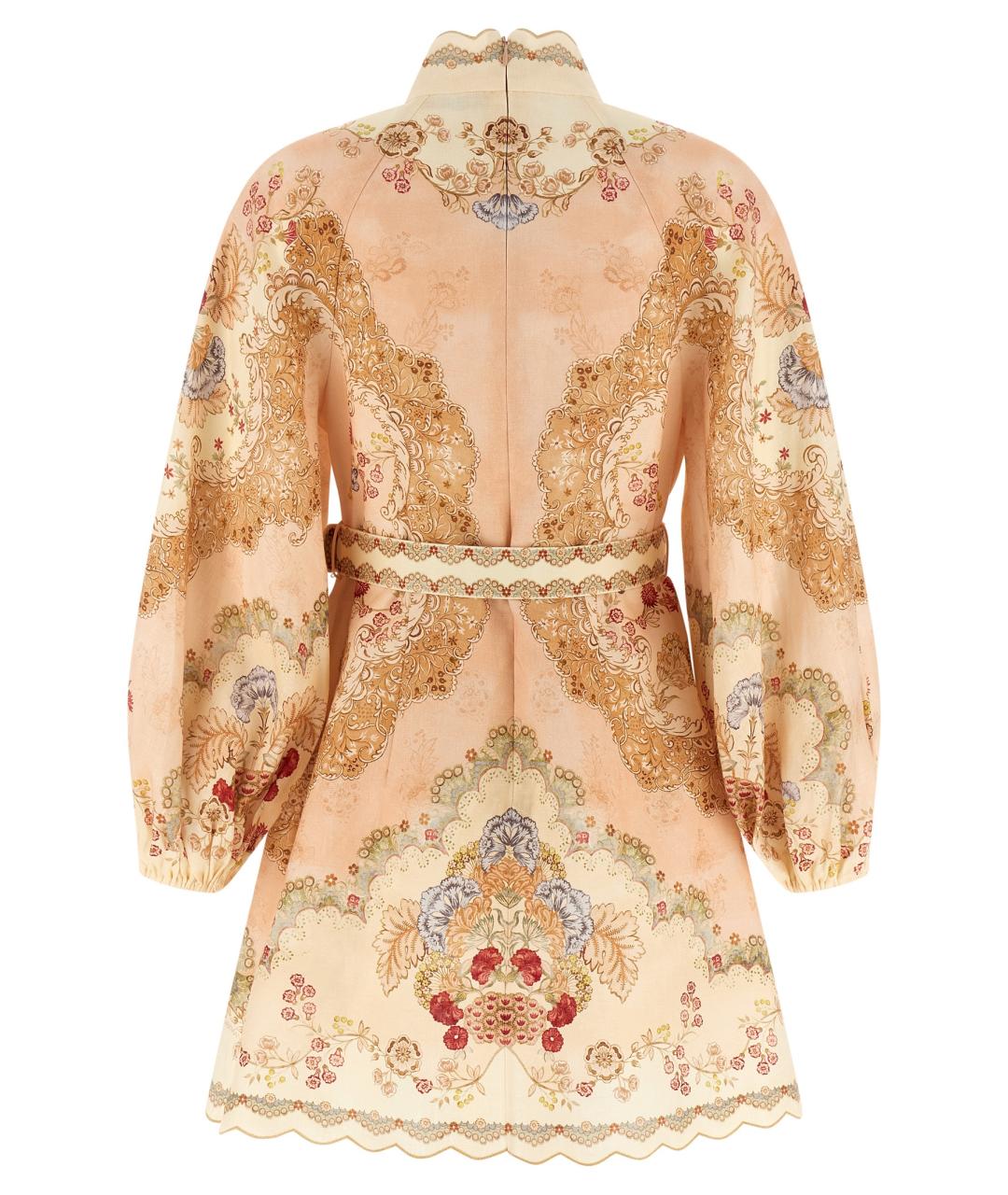 ZIMMERMANN Мульти льняное коктейльное платье, фото 2