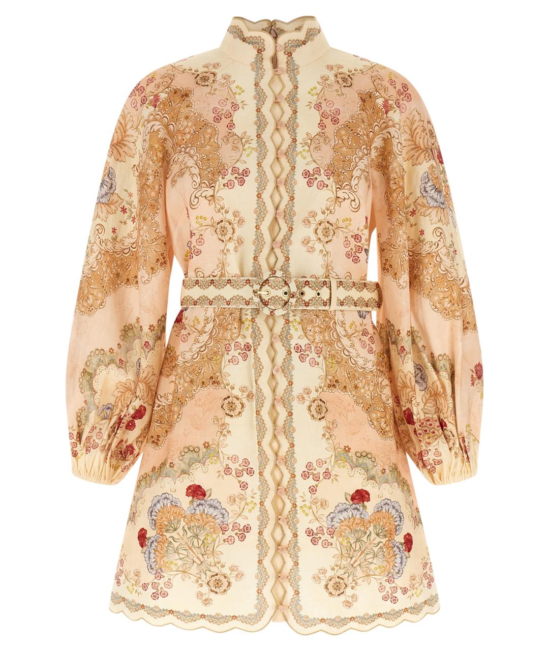 ZIMMERMANN Мульти льняное коктейльное платье, фото 1