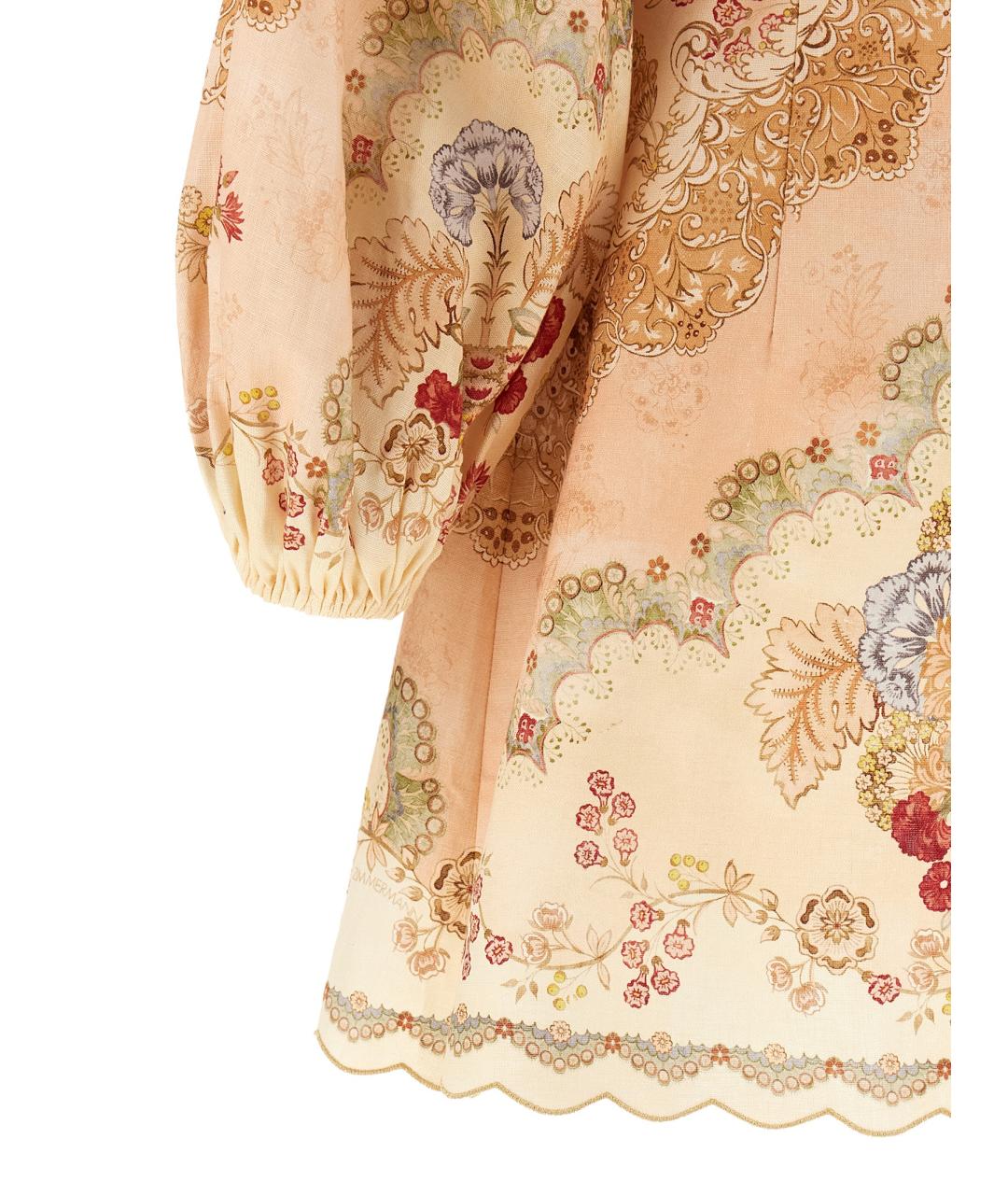 ZIMMERMANN Мульти льняное коктейльное платье, фото 4