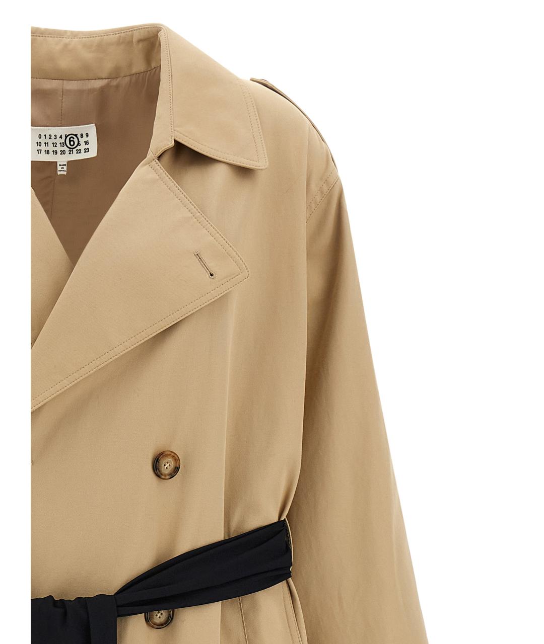 MM6 MAISON MARGIELA Бежевый хлопковый тренч/плащ, фото 5