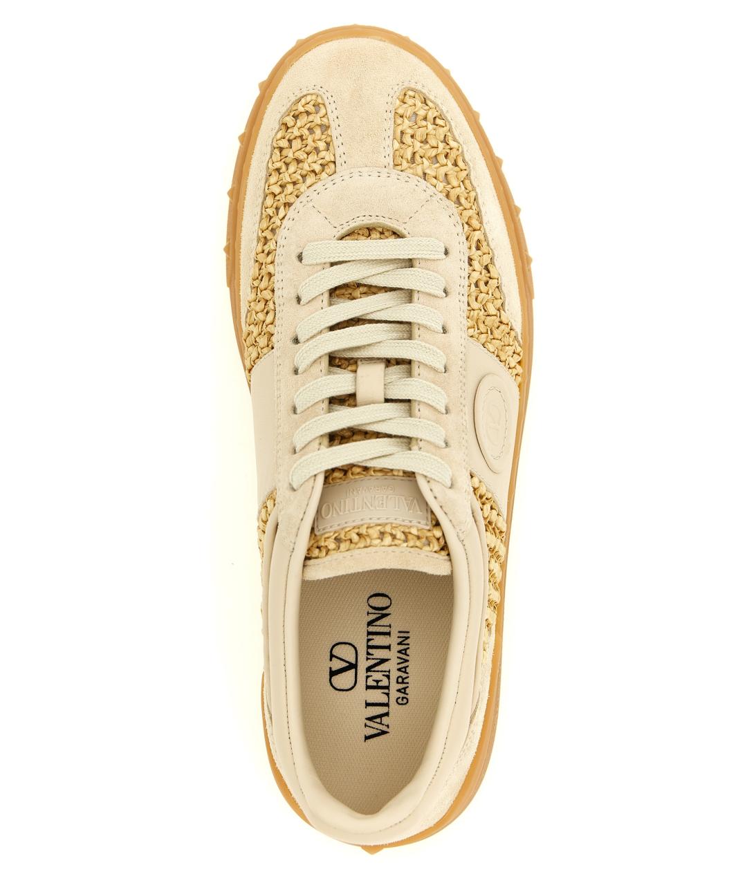 VALENTINO Бежевые кожаные кеды, фото 4