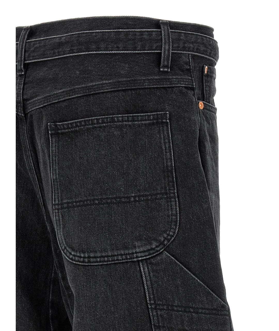 SACAI Черные хлопковые прямые джинсы, фото 4