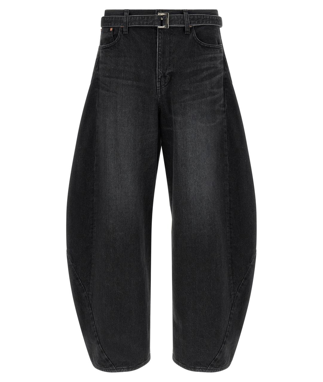 SACAI Черные хлопковые прямые джинсы, фото 1