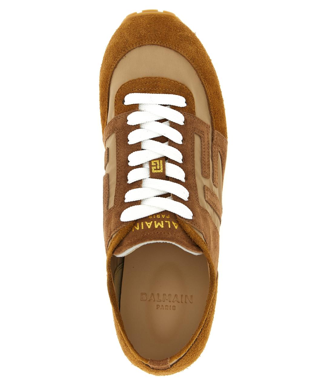 BALMAIN Коричневые замшевые кроссовки, фото 4