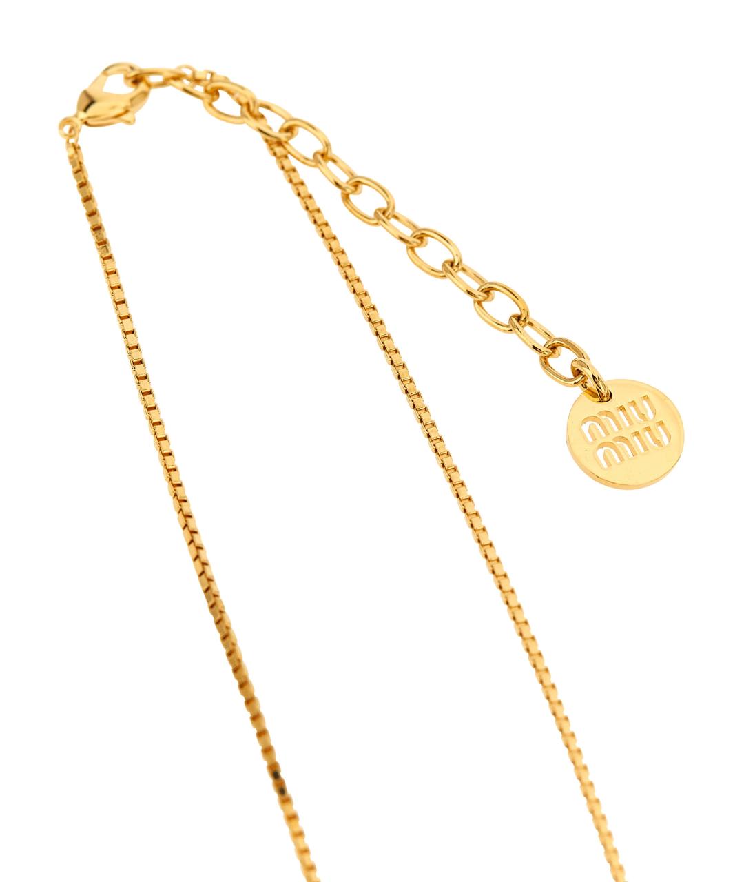 MIU MIU Золотая металлическая подвеска, фото 3