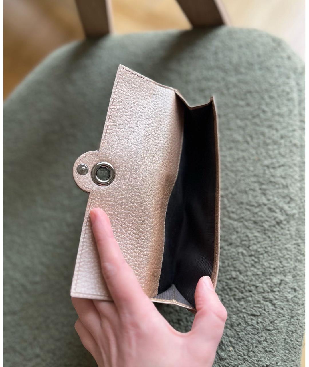 GUCCI Бежевый кожаный кошелек, фото 7