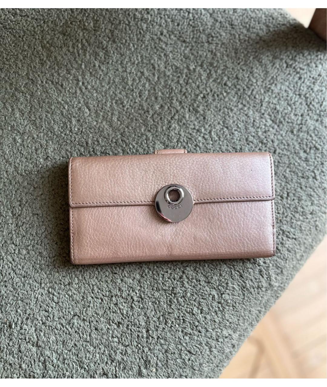 GUCCI Бежевый кожаный кошелек, фото 2
