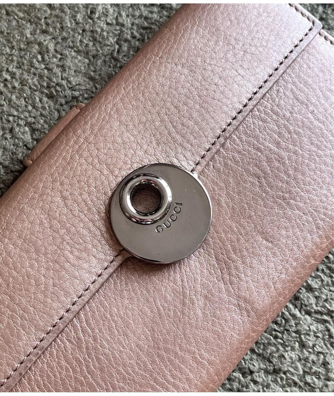 GUCCI Бежевый кожаный кошелек, фото 4