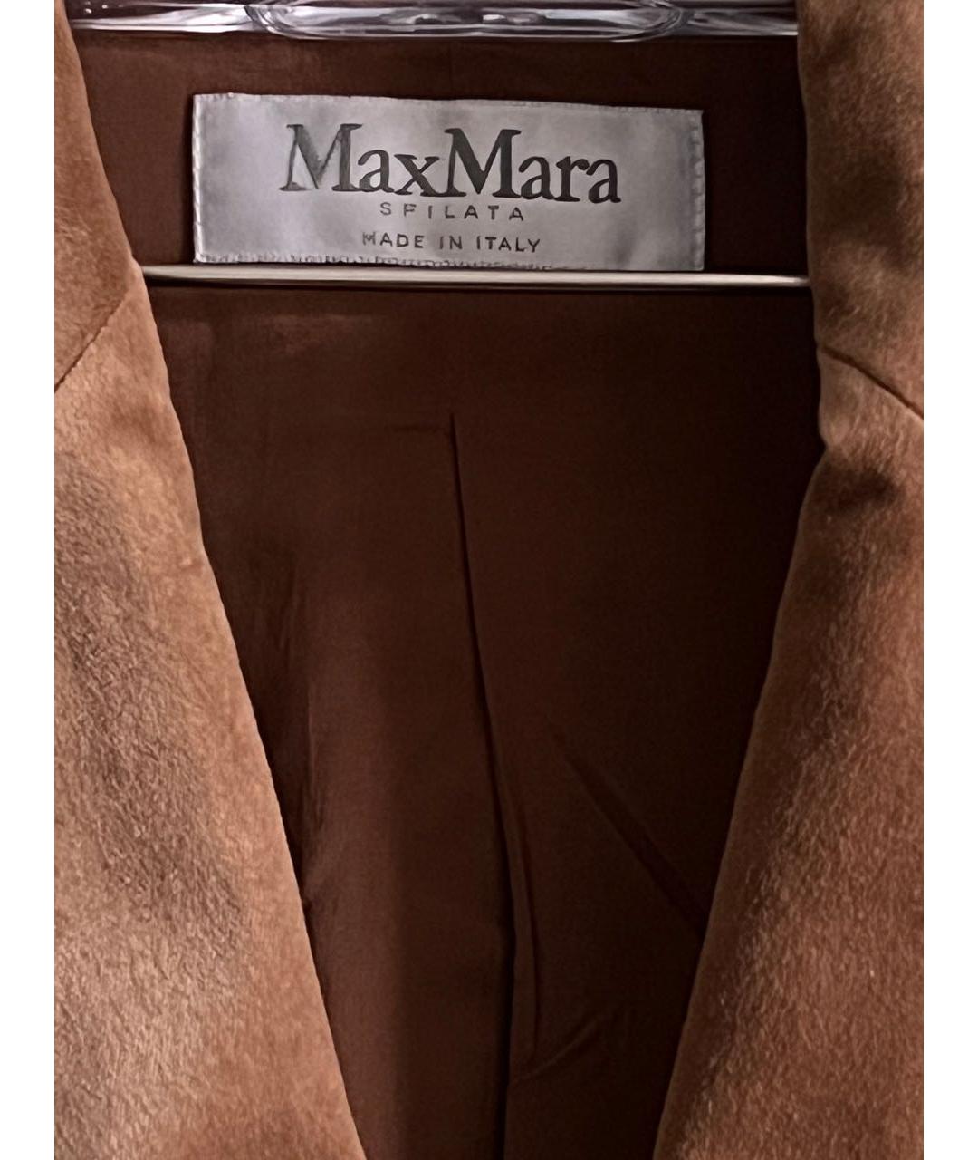 MAX MARA Бежевый велюровый жакет/пиджак, фото 5