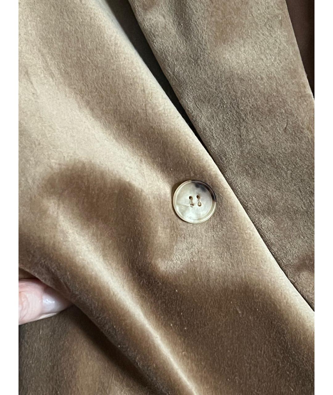 MAX MARA Бежевый велюровый жакет/пиджак, фото 8