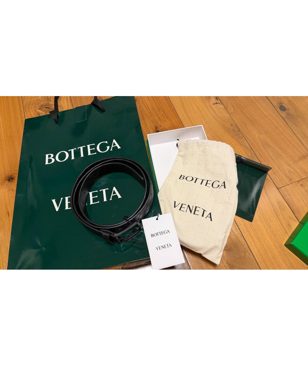BOTTEGA VENETA Черный кожаный ремень, фото 2