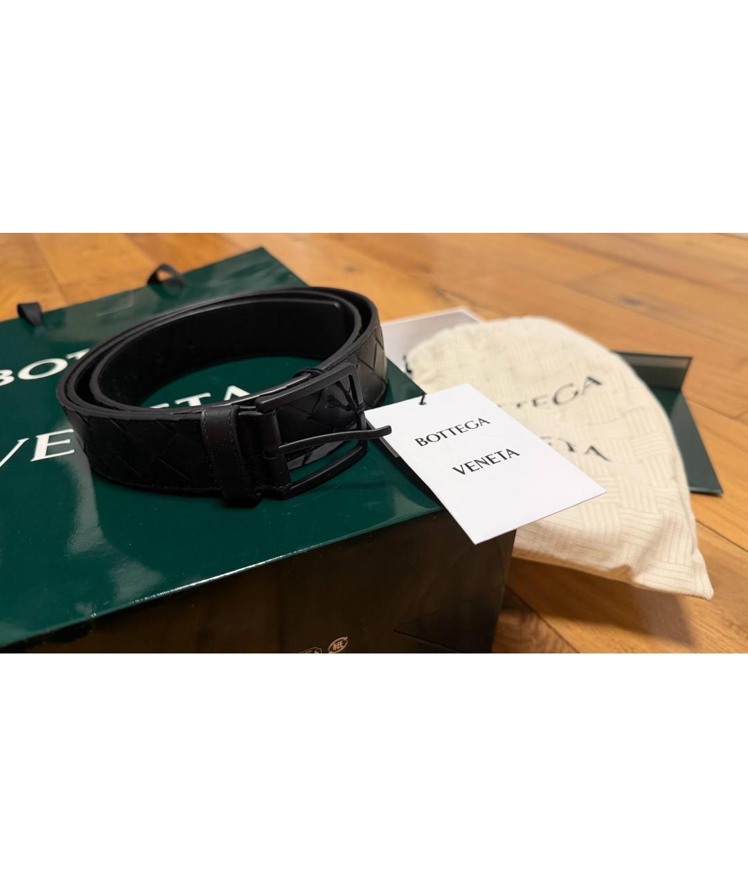 BOTTEGA VENETA Черный кожаный ремень, фото 4