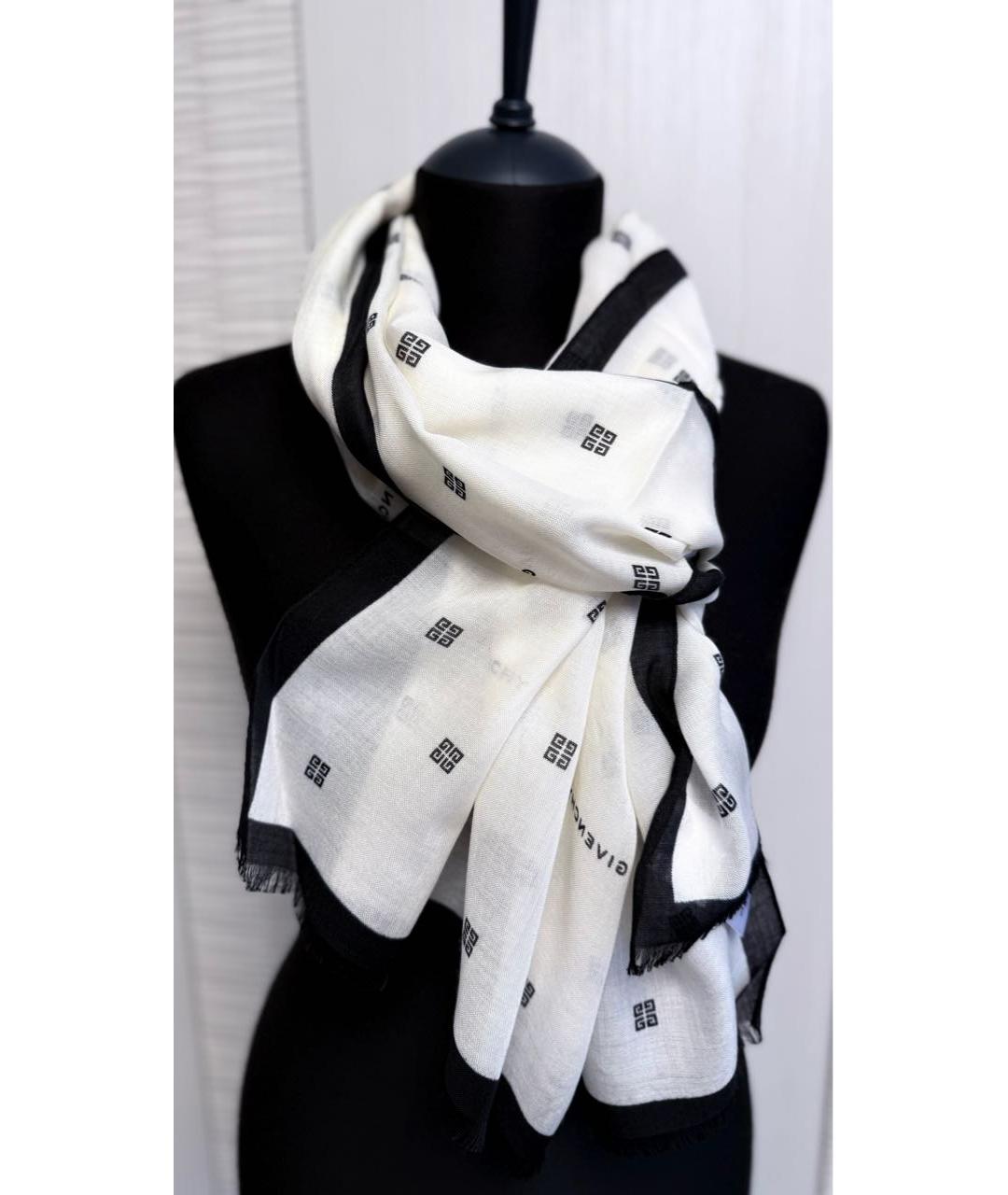 GIVENCHY Белый кашемировый шарф, фото 9
