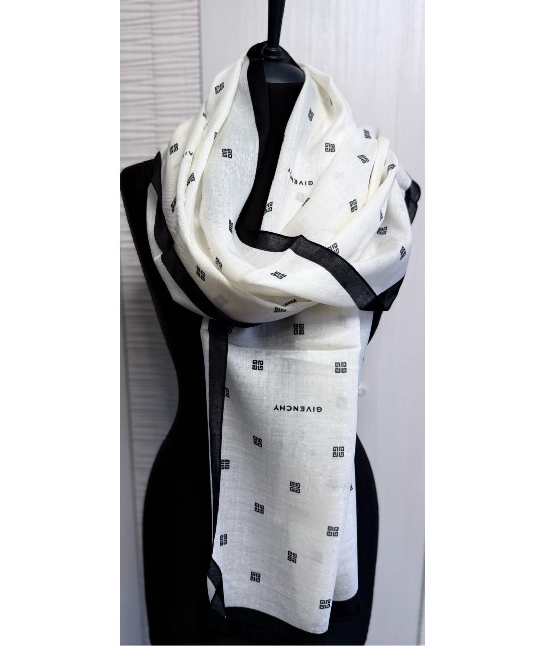 GIVENCHY Белый кашемировый шарф, фото 7
