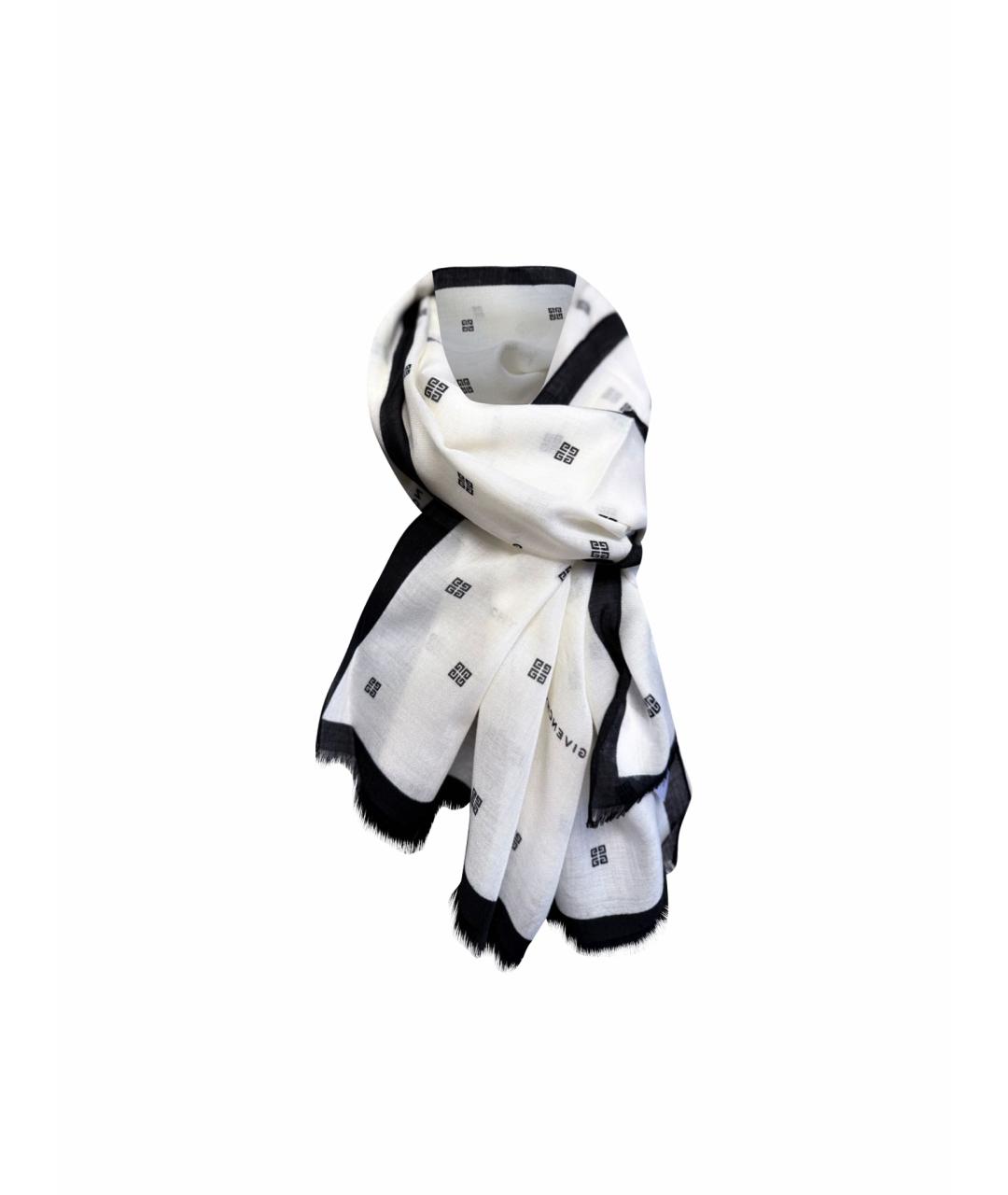 GIVENCHY Белый кашемировый шарф, фото 1