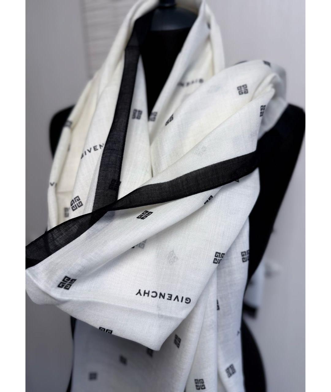 GIVENCHY Белый кашемировый шарф, фото 5