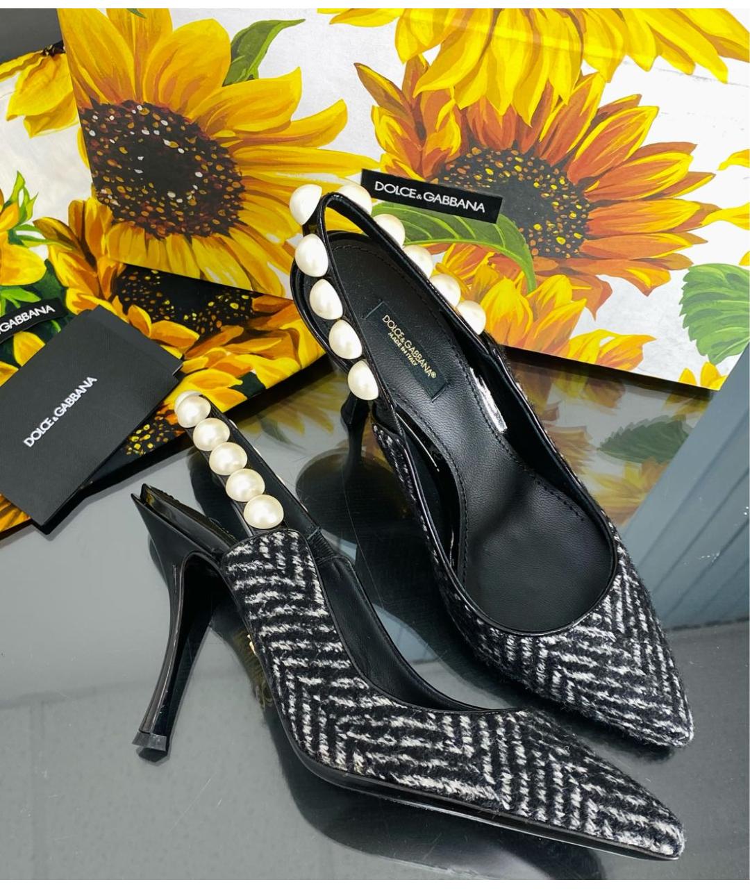 DOLCE&GABBANA Черные текстильные туфли, фото 6