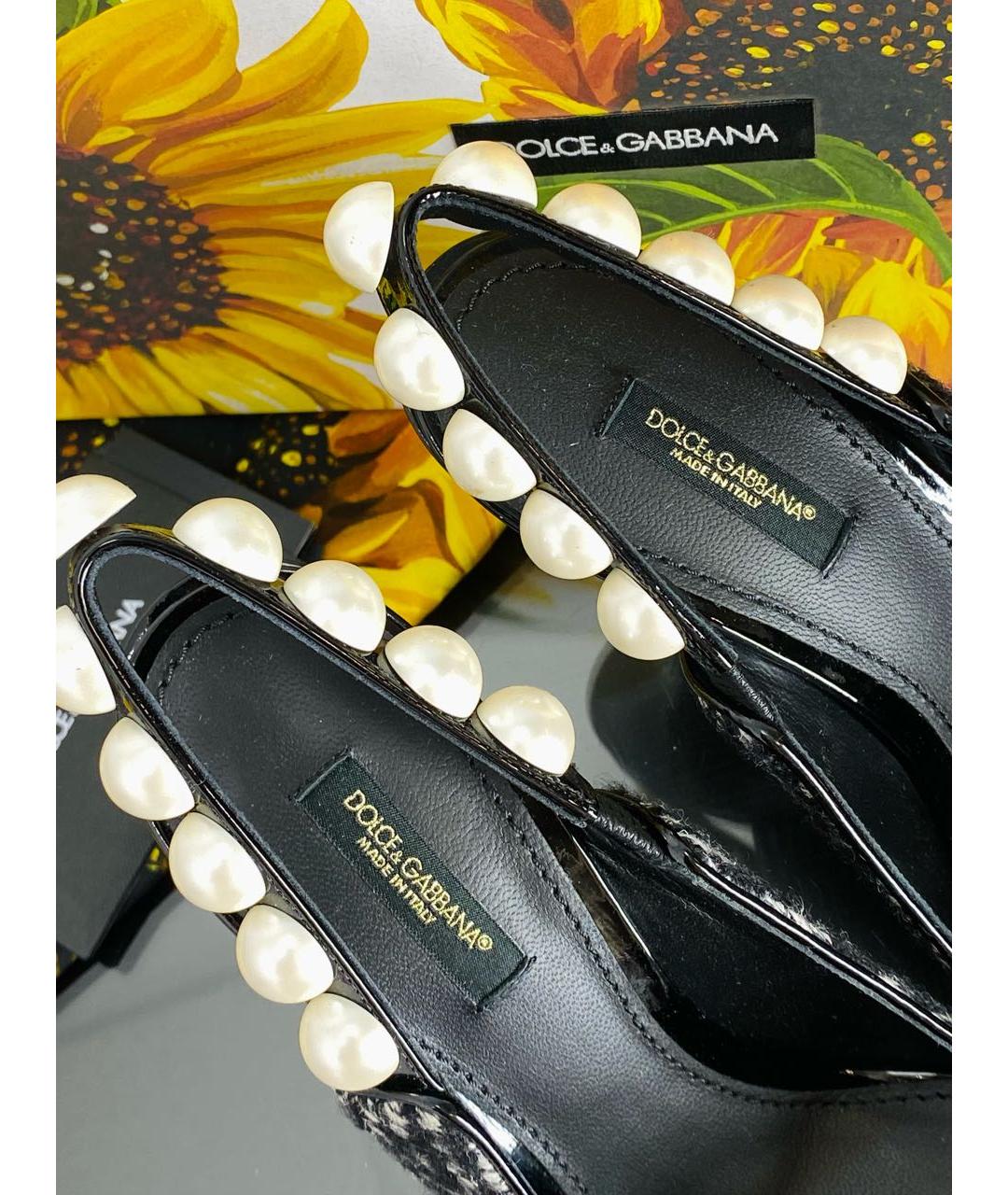 DOLCE&GABBANA Черные текстильные туфли, фото 3