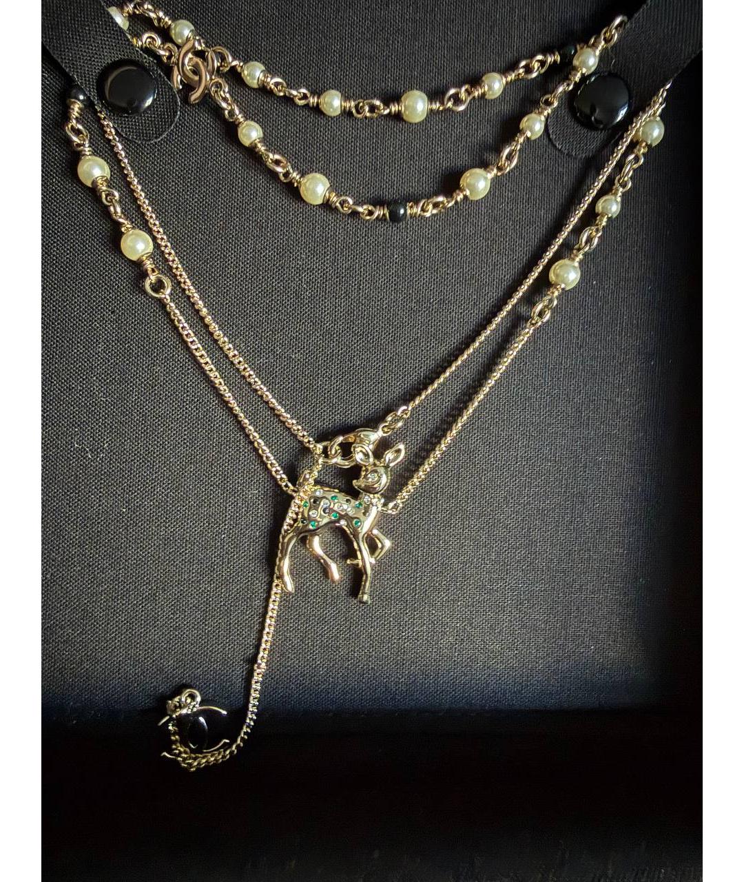 CHANEL Золотое металлическое колье, фото 3