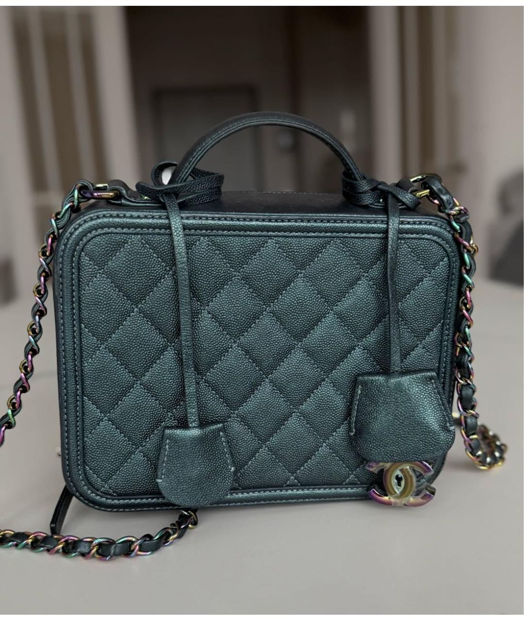 CHANEL Зеленая кожаная сумка через плечо, фото 3