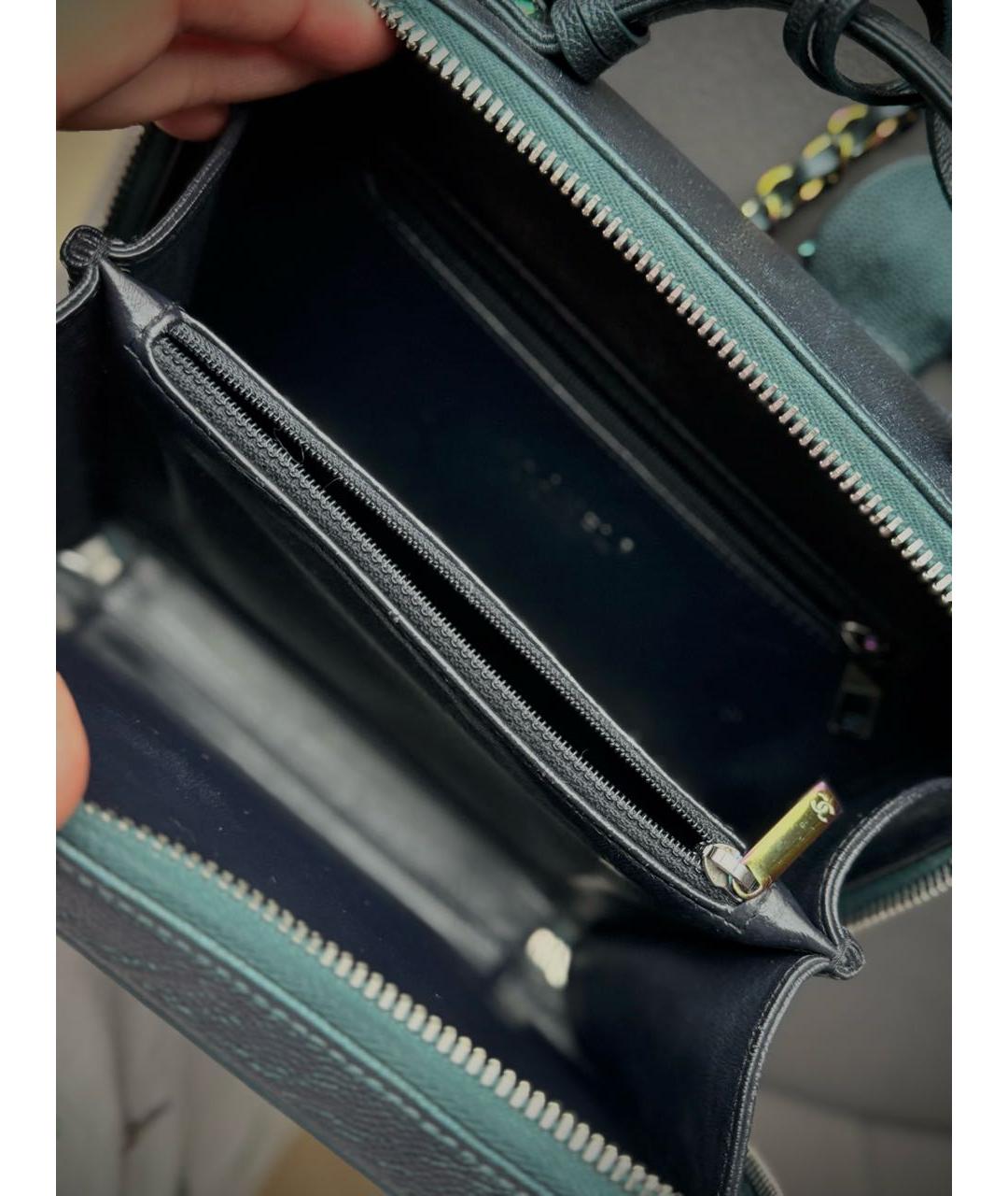 CHANEL Зеленая кожаная сумка через плечо, фото 4