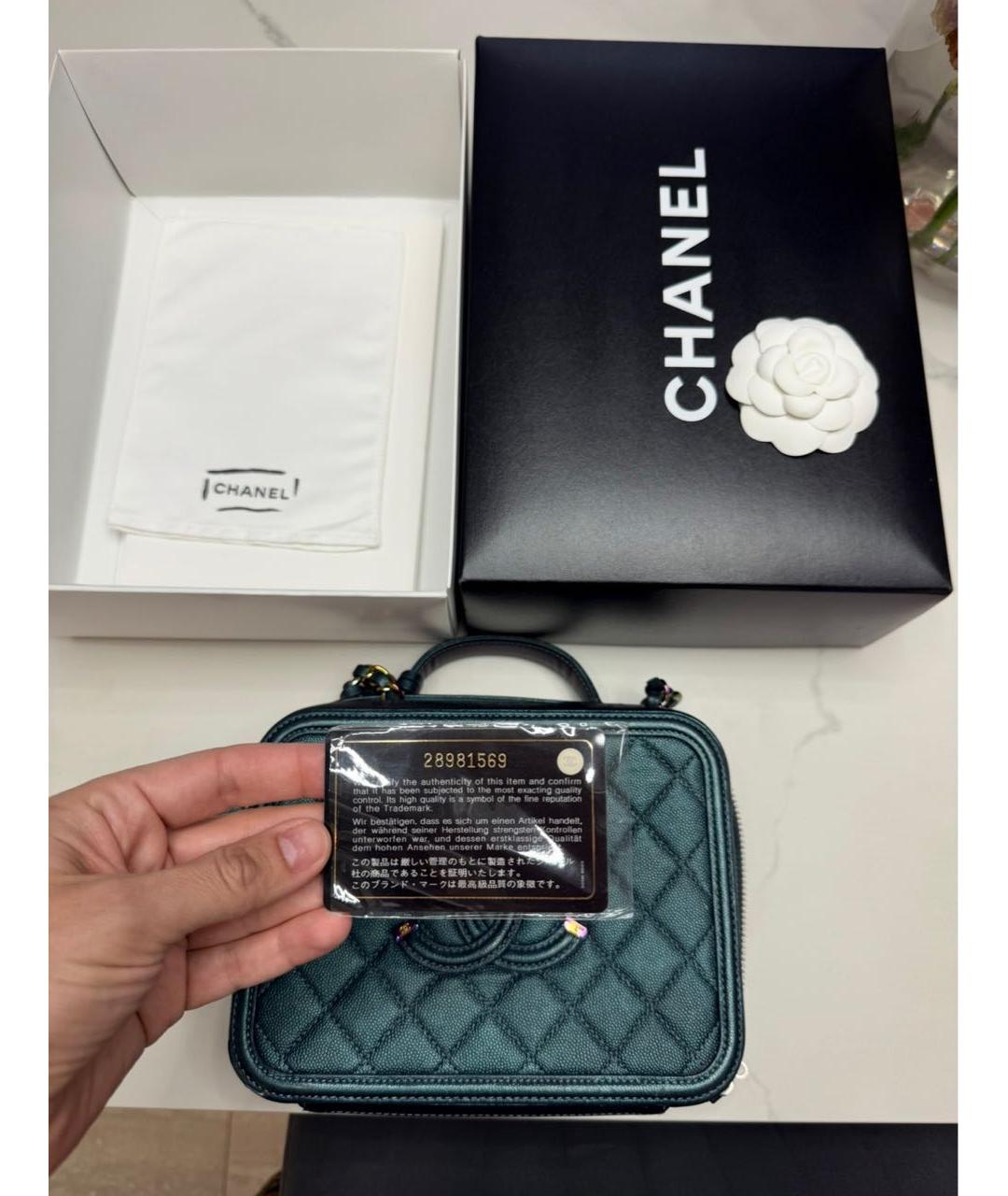 CHANEL Зеленая кожаная сумка через плечо, фото 6