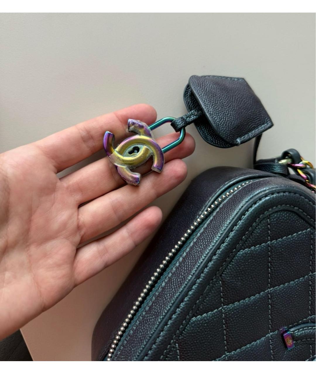 CHANEL Зеленая кожаная сумка через плечо, фото 8