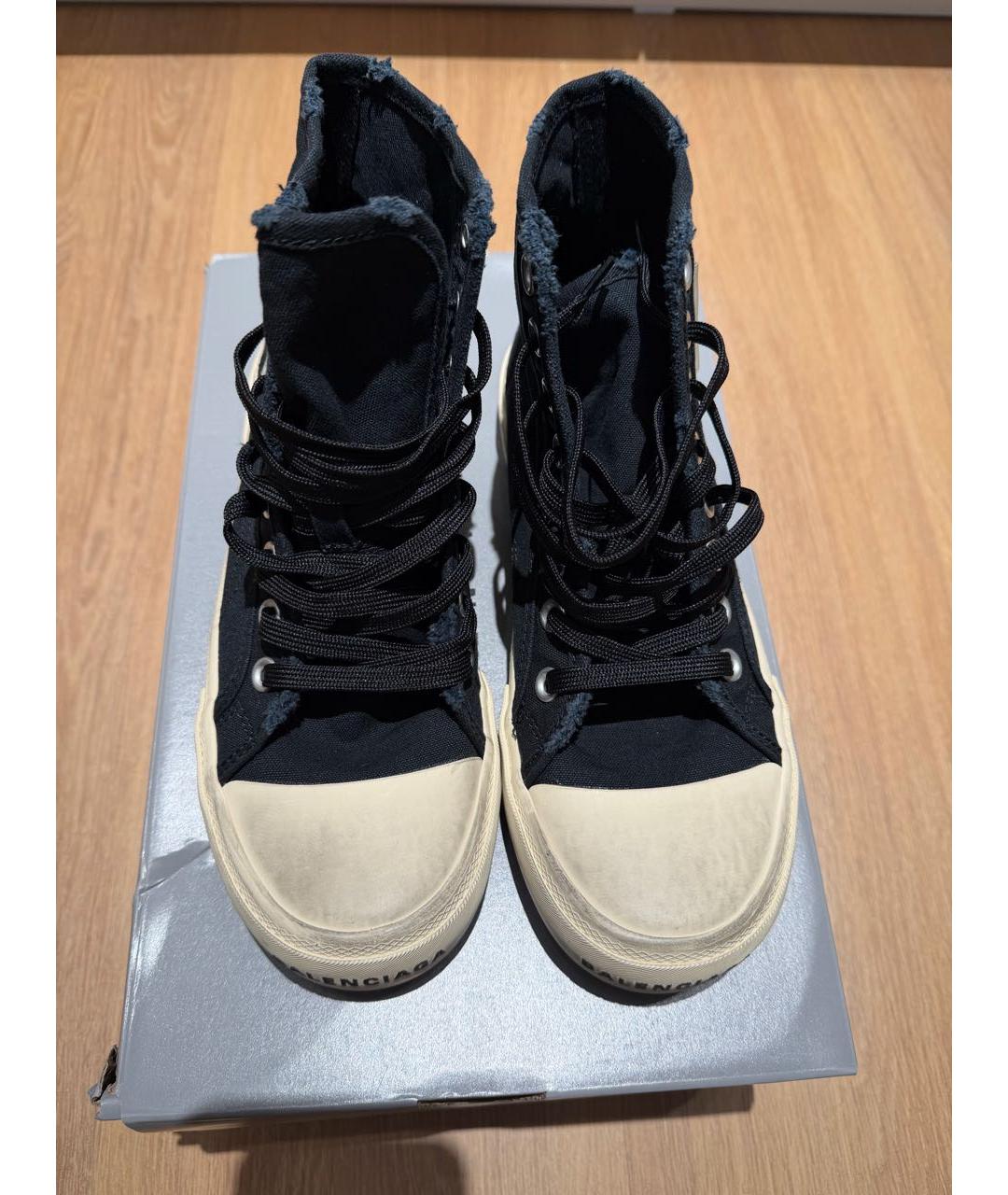 BALENCIAGA Черные текстильные кеды, фото 2