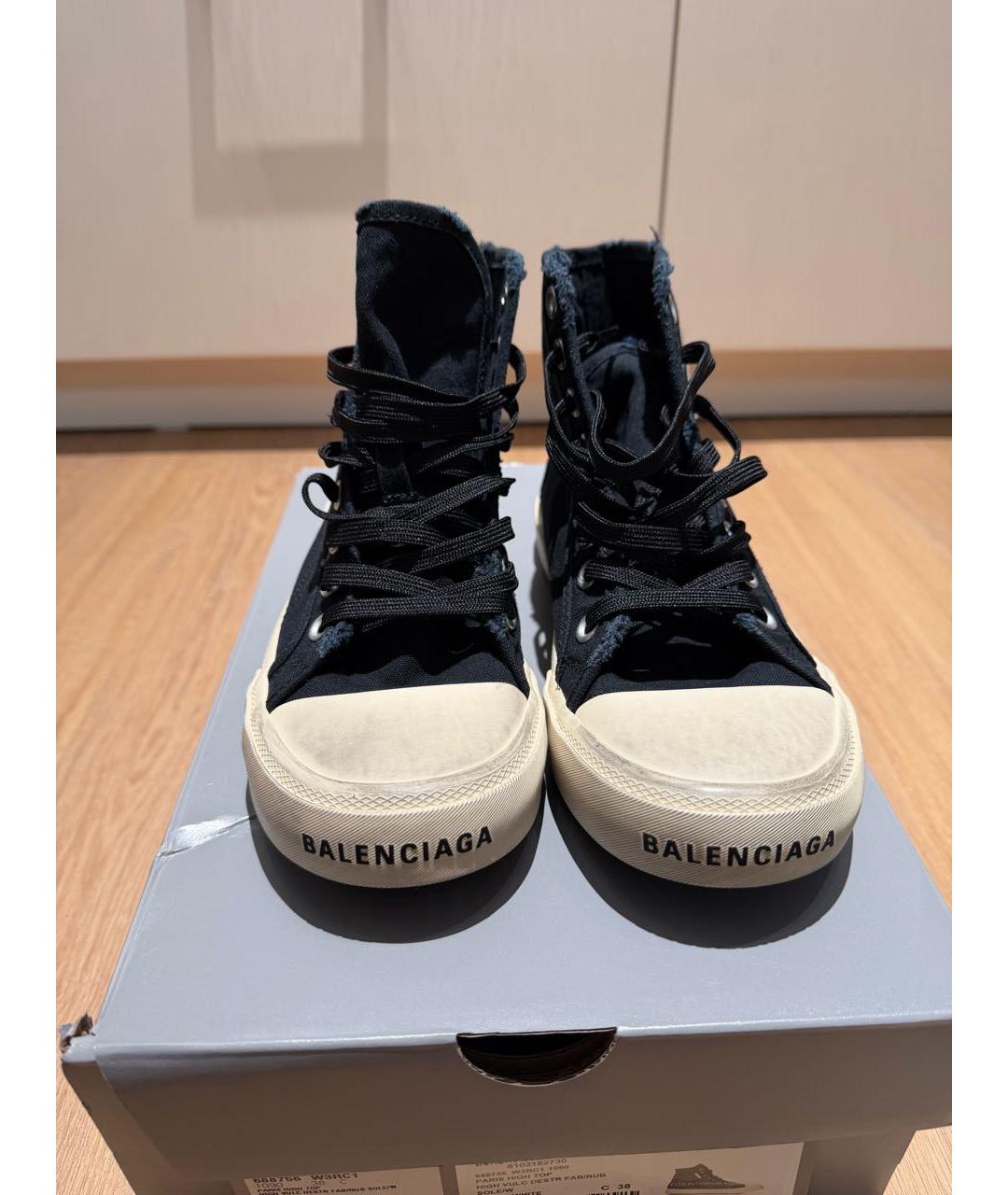 BALENCIAGA Черные текстильные кеды, фото 3