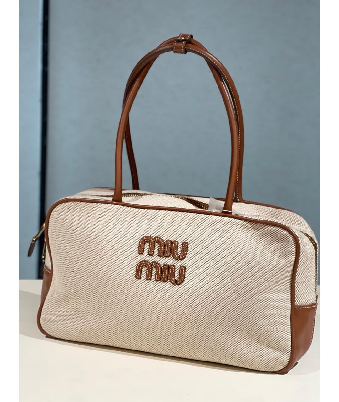 MIU MIU Бежевая сумка через плечо, фото 10