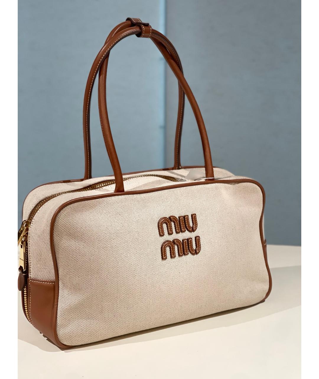 MIU MIU Бежевая сумка через плечо, фото 2