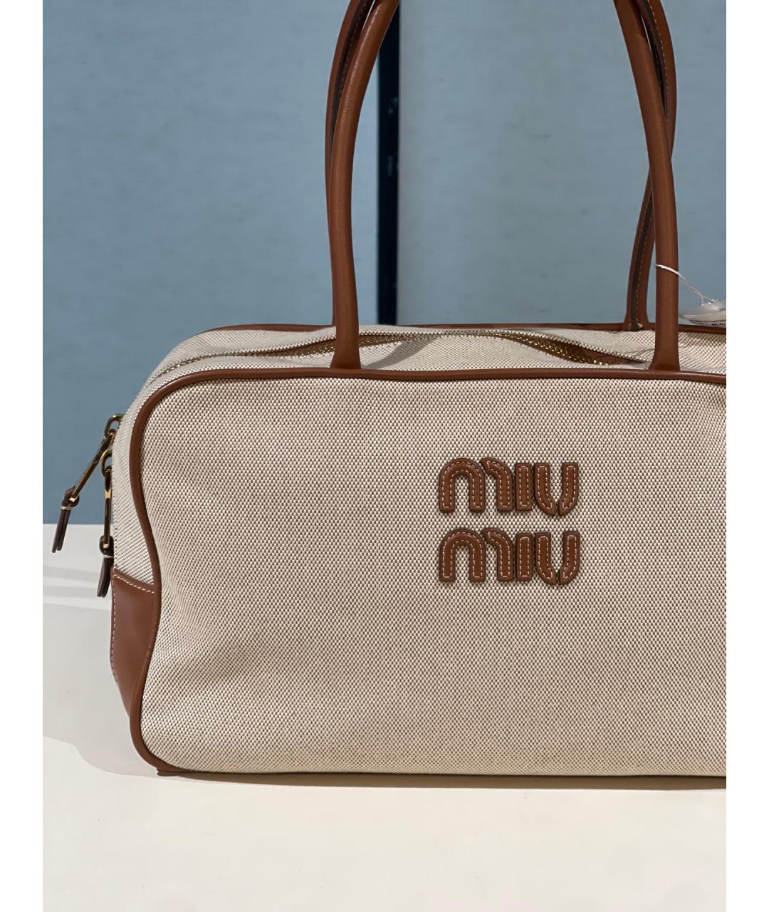 MIU MIU Бежевая сумка через плечо, фото 4