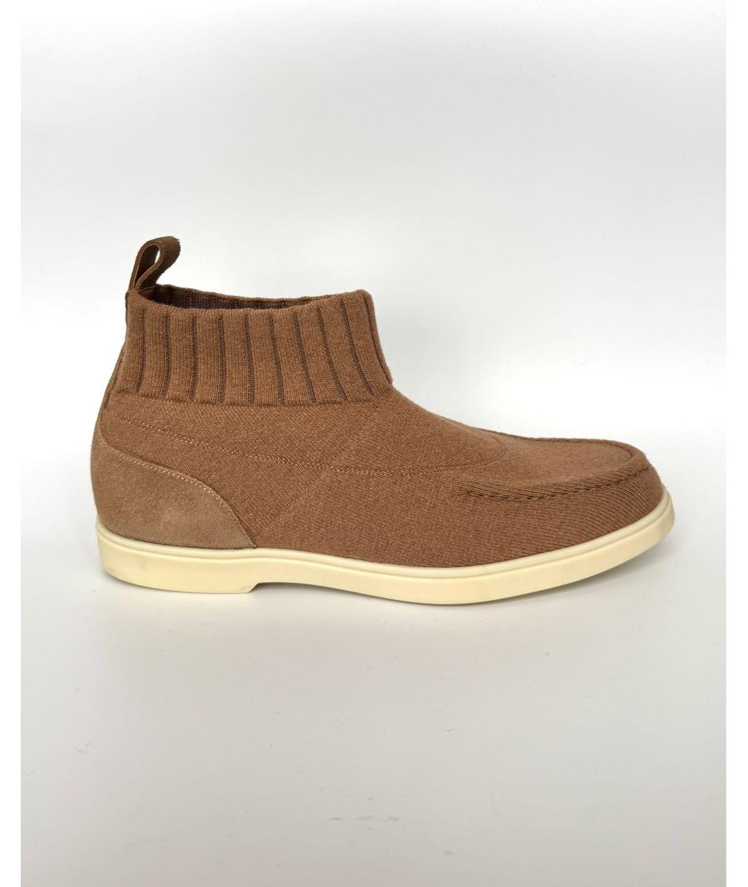 SANTONI Бежевые текстильные полусапоги, фото 5