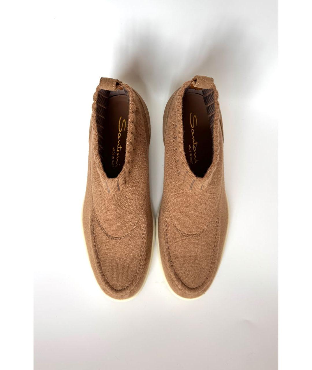 SANTONI Бежевые текстильные полусапоги, фото 3