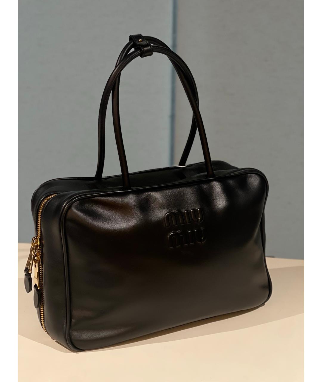 MIU MIU Черная кожаная сумка через плечо, фото 7