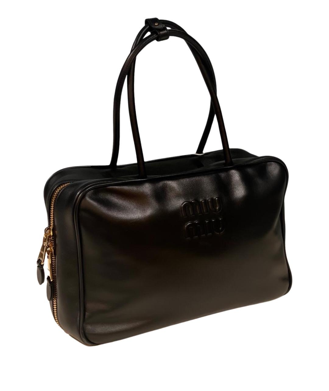 MIU MIU Черная кожаная сумка через плечо, фото 1