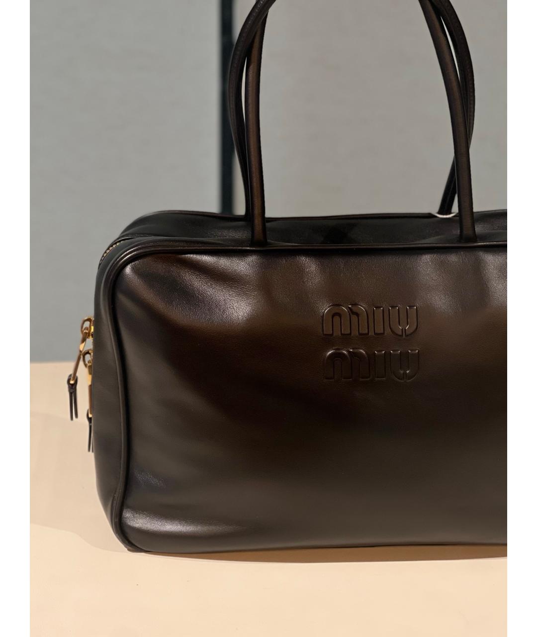 MIU MIU Черная кожаная сумка через плечо, фото 3