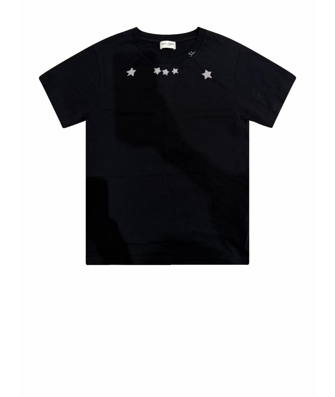 SAINT LAURENT Черная хлопковая футболка, фото 1