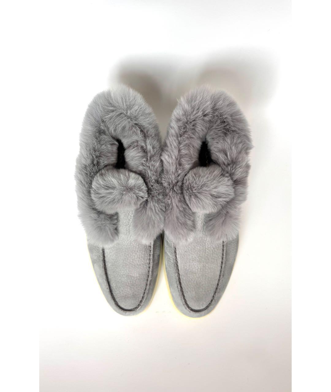 SANTONI Серые кожаные лоферы, фото 3