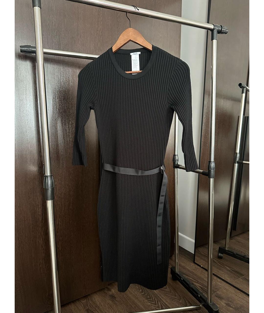 WOLFORD Черное шерстяное повседневное платье, фото 5